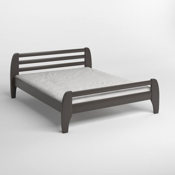 Двоспальне дерев'яне ліжко Mebigrand Мілан Графітовий (RAL9011) 160х200 см (MBG-6363) | Зображення 1