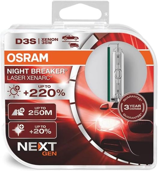 Лампа OSRAM D3S 35W PK32D-5 XENARC NIGHT BREAKER LASER NEXT GEN +220% 66340XNN-HCB-DUO