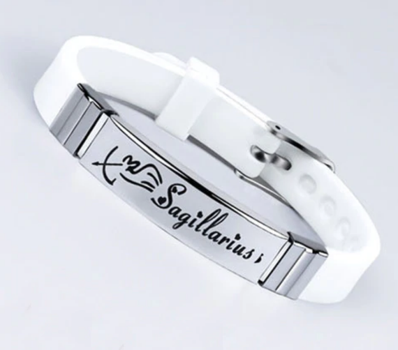 Силіконовий браслет Primo Zodiac - Sagittarius (Стрілець) - White