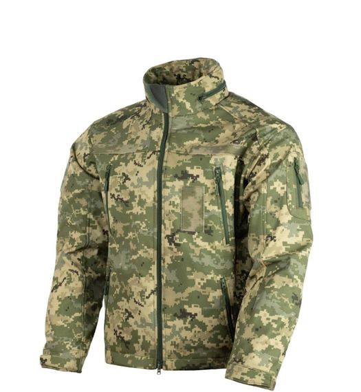 Куртка SoftShell з липучками для шевронів піксель V&T