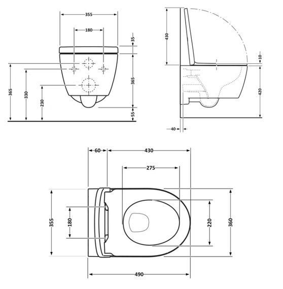 Унітаз підвісний Qtap Taurus Ultra Quiet, з сидінням Slim Duroplast/ Soft-close/ Quick Release QT2433084EUQW | Зображення 1