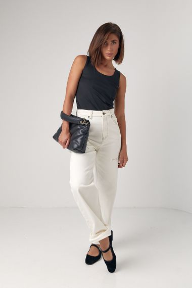 Эластичная женская майка - черный цвет, L (есть размеры) | Зображення 2