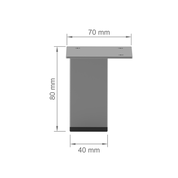 Ножка из металла (1301) H=80mm Серый | Зображення 2