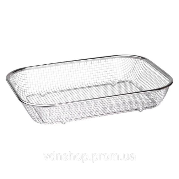 Сито-кошик для миття овочів та фруктів 37.5х27.5х6.8 см друшляк з нержавіючої сталі HP-19-23-L