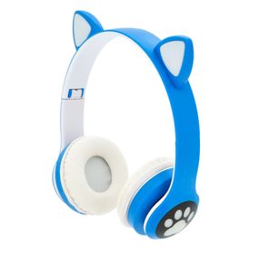 Беспроводные наушники Bluetooth Cat Ear VZV-28M Led,Blue