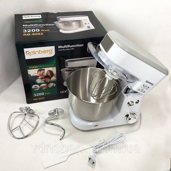 Блендер измельчитель с миксером для кухни Rainberg, Миксер стационарный съемный, Мощный ручной миксер RB-34 | Зображення 1