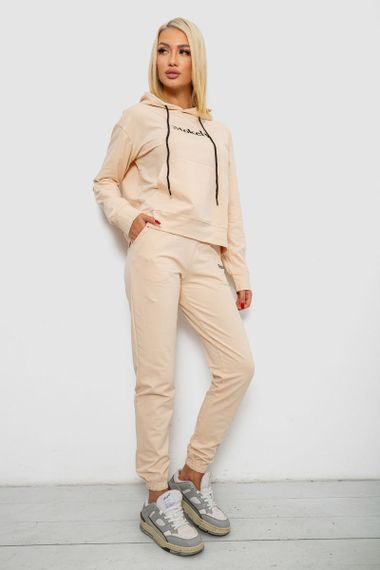 Спортивный костюм женский двухнитка, цвет бежевый, 214R1419-006 | Зображення 2