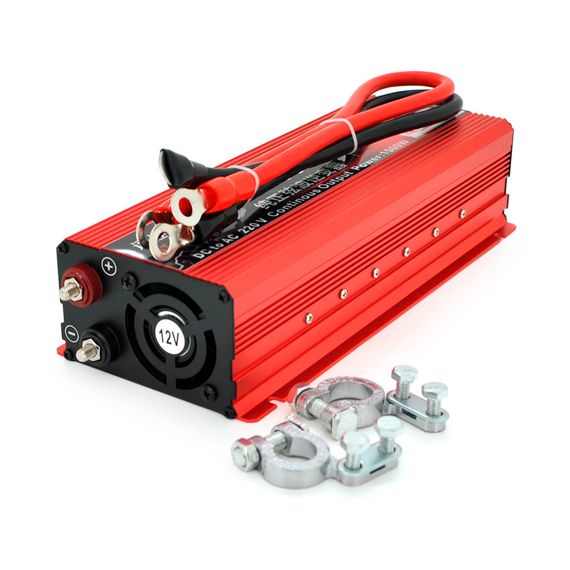 Інвертор напруги ST3000CP (DC:1500W), 12/220V з апроксимованою синусоїдою, 1 універсальна розетка, крокодили, BOX | Зображення 1