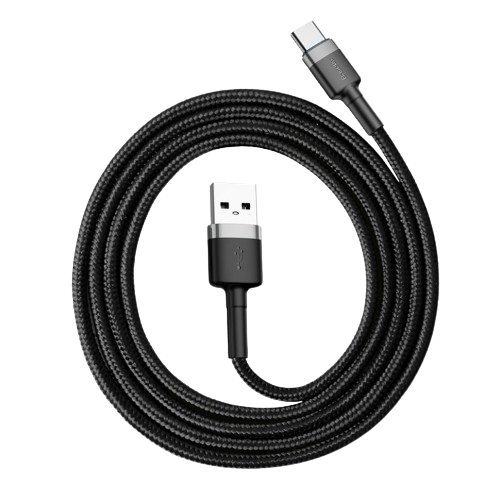 Кабель USB Type-C BASEUS Cafule 3,0A 1м сірий/чорний | Зображення 2