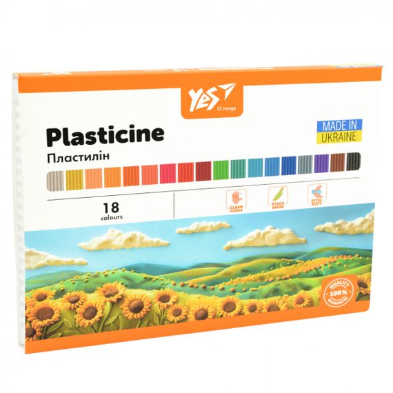 Пластилін YES Orange Line 540691 18 кольорів 360 г
