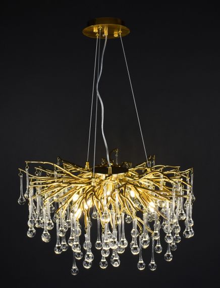 Люстра підвісна кришталева 27227 Золото 35-180х40х40 см. | Зображення 5