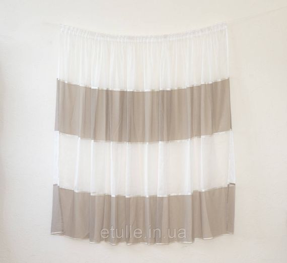 Готова коричнева коротка пошита тюльпан льон завіска для кухні, веранди, вітальня, коридору або спальні