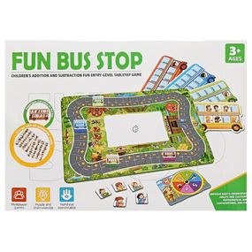 Детская настольная игра "Fun bus stop" ME-175, 4 автобуса и карточки пассажиров