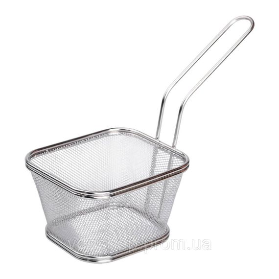 Кошик сервірувальний для подачі фрі та снеків 13х11х7см фритюрниця нержавіюча сталь HP-19-3-L | Зображення 1