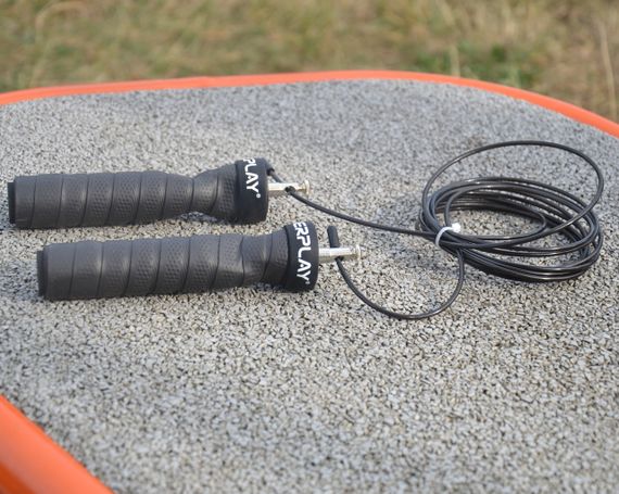 Скакалка швидкісна на підшипниках Паверплей 4208 Fitness Jump Rope Чорна (3m.) | Зображення 8