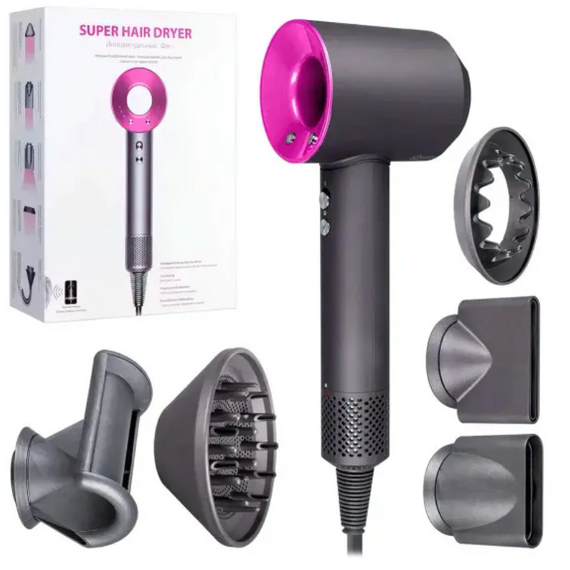 Фен Super Hair Dryer 5в1, Фен для сушіння та укладання волосся   знижка | Зображення 6