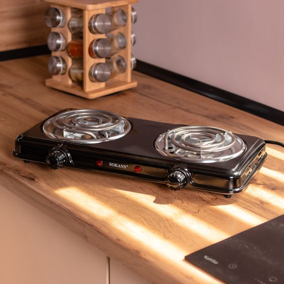Електроплита двоконфоркова настільна плита 2000 Вт Sokany SK-5110 | Зображення 7