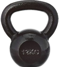 Гиря чавунна Toorx 12 кг з гумовою підставкою Black (KGV-12)