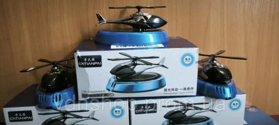 Автомобільний ароматизатор вертоліт з роздуванням на сонячній панелі + багаторазове просочення парфумів | Зображення 3