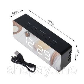 Настільний годинник Adler AD 1189 Black — LED дисплей, термометр, дата, 3 режими будильника, USB/AAA живлення