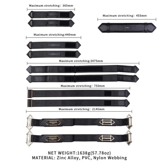 Фиксаторы рук и ног для кровати LOCKINK BDSM Adjustable Bed Restraint Kit Черный | Зображення 2