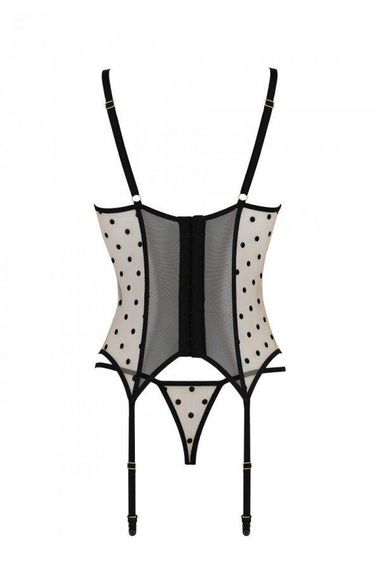 Корсет Passion MARINA CORSET, S/M, beige, з відкритими чашками Sex Aura | Зображення 3