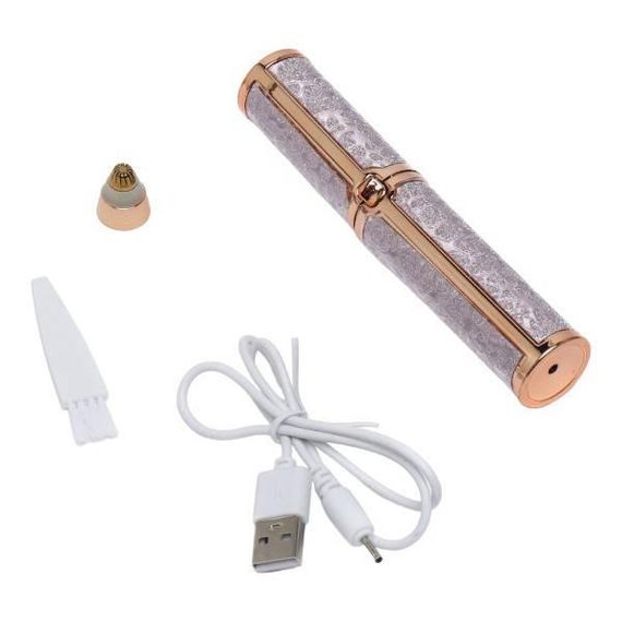 Тример для брів акумуляторний з USB-зарядкою та змінною насадкою 2в1 Blawless Срібло