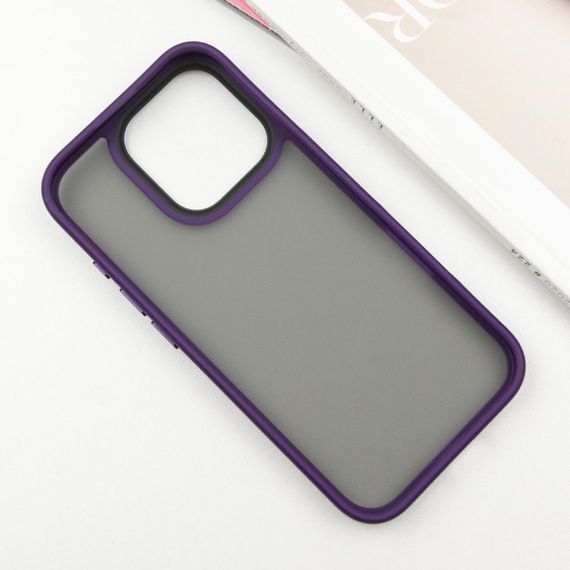 TPU+PC чохол Metal Buttons для Apple iPhone 16 Pro (6.3") Темно-Фіолетовий | Зображення 3
