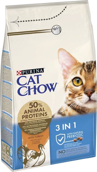 Корм Cat Chow Special Care 3 in 1 сухой полнорационный с индейкой и формулой тройного действия для взрослых котов 1.5 кг