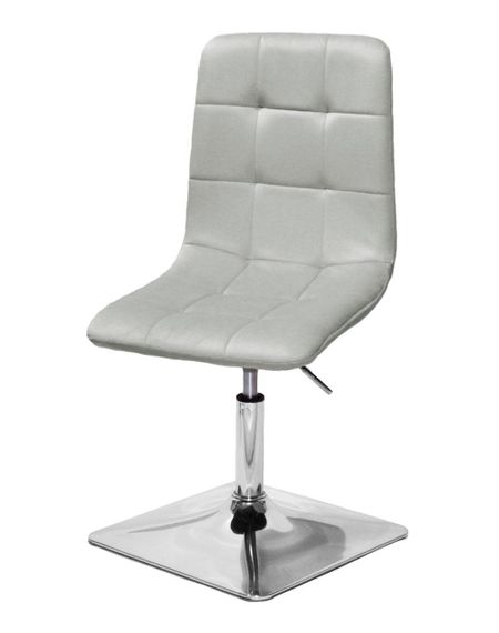 Стілець поворотний із регулюванням висоти Tom 4-CH-Base, на квадратній хромованій ніжці-опорі велюр світло-сірий UC-909