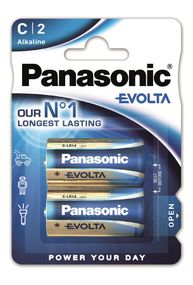 Батарейка Panasonic EVOLTA щелочная C(LR14) блистер, 2 шт. (LR14EGE/2BP)
