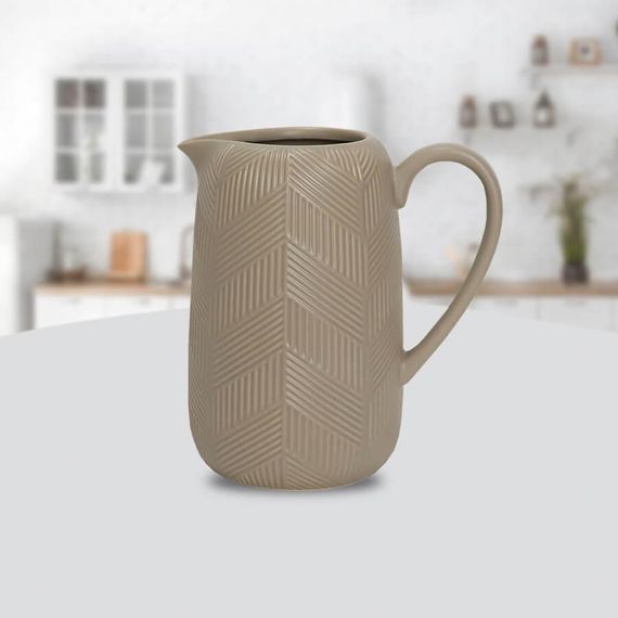 Кувшин керамический Maestro MR-20004-55 Geometry Beige 1 л для воды, молока, напитков | Зображення 1