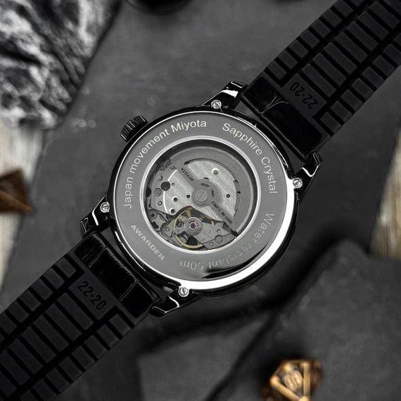 Годинник наручний Awarder 043-1 Де би не був All Black Leather Miyota | Зображення 7