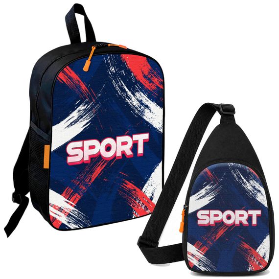 Набор Sport 2 в 1: детский рюкзак + сумка-слинг, для мальчика и девочки 7–9 лет (6103)