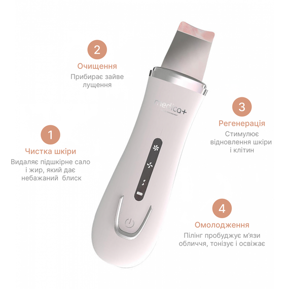 Набор:Ультразвуковой скрабер для лица Medica+ Vibroskin 5.0 + Инструменты для чистки лица (EasyClean) | Зображення 6