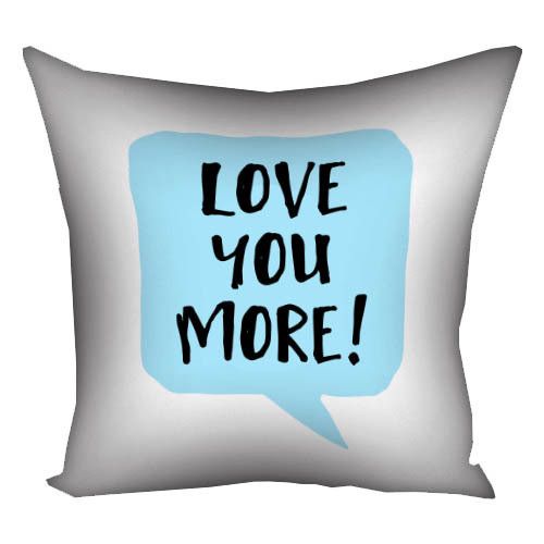 Подушка габардинова з принтом Love you more! 40x40 см (4P_17L106)
