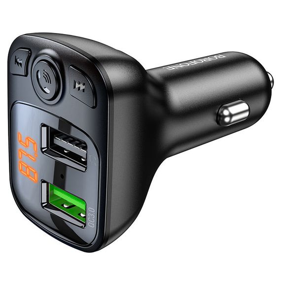 АЗУ FM модулятор Borofone BC41 Eminency QC3.0 (2USB-A) Черный | Зображення 3