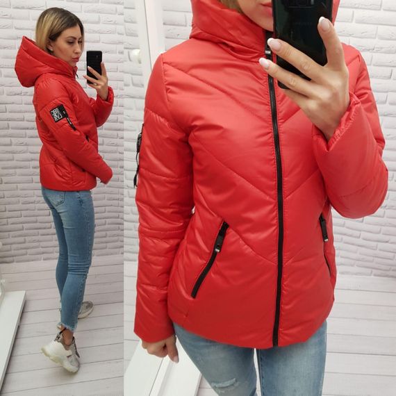 Жіноча демісезонна куртка, арт. 1008, червоний | Зображення 7