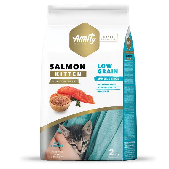 Сухий корм із лососем для кошенят Amity Super Premium Kitten Salmon, 2 кг