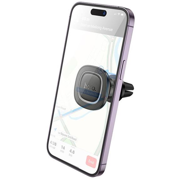 Автотримач Hoco H72 Crown magnetic (air outlet) Black / Metal gray | Зображення 1