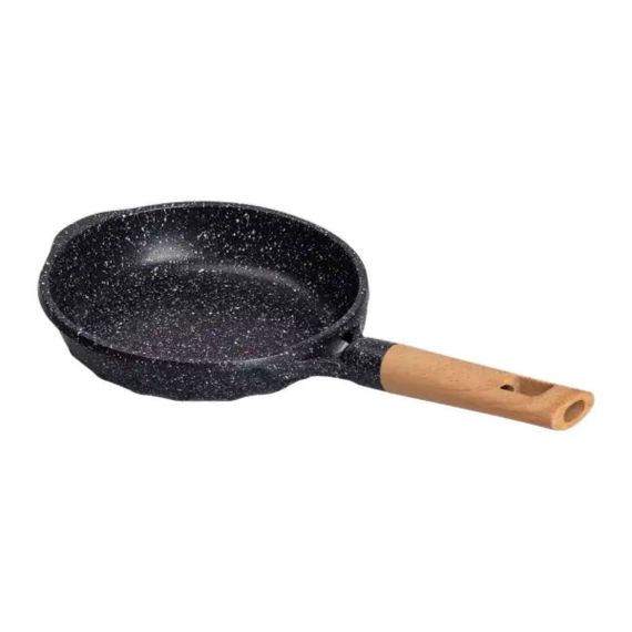 Мармурова алюмінієва сковорода з антипригарним покриттям 1 літр Ø 20 см з товстим дном MGC чорна HP-4-416B | Зображення 1