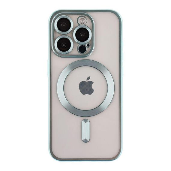 Чехол TPU Metallic Chrome з повним захистом камери with Magsafe для Iphone 13 Pro Цвет Chrome Синій | Зображення 4