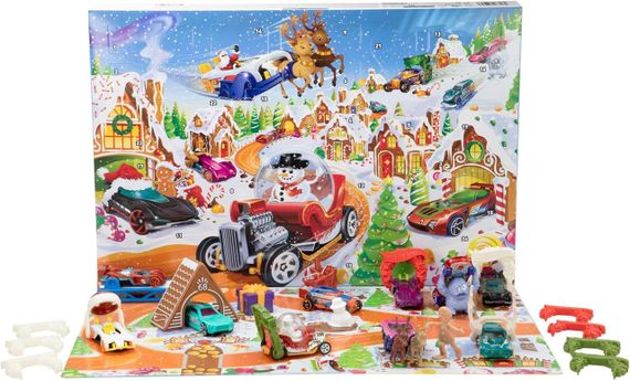 Адвент-календар Хот Вілс 2025 Оригінал Hot Wheels Advent Calendar Новорічний подарунковий набір машинок | Зображення 1