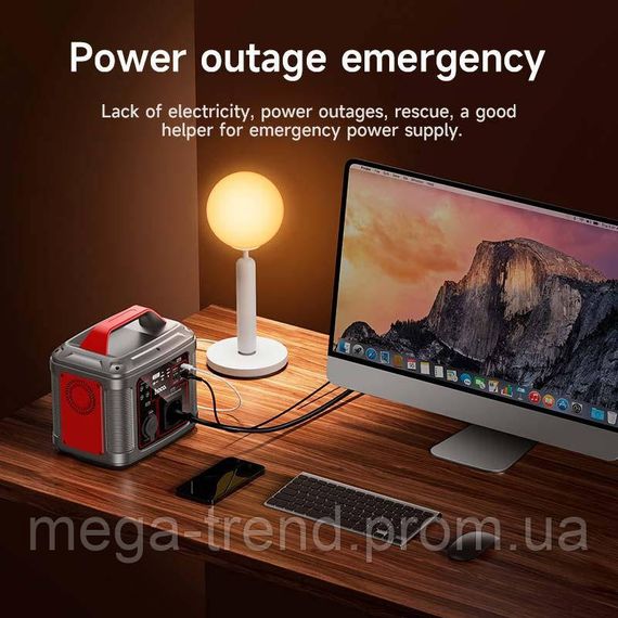 Портативна електростанція Hoco Energy storage power bank DB28 80000mAh |300W, 3USB/Type-C/AC, PD/QC| | Зображення 5