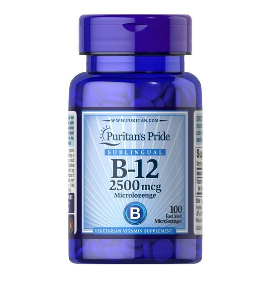 Витамин Б12 Puritan's Pride Vitamin B-12 Sublingual 2500 mcg 100 Microlozenges