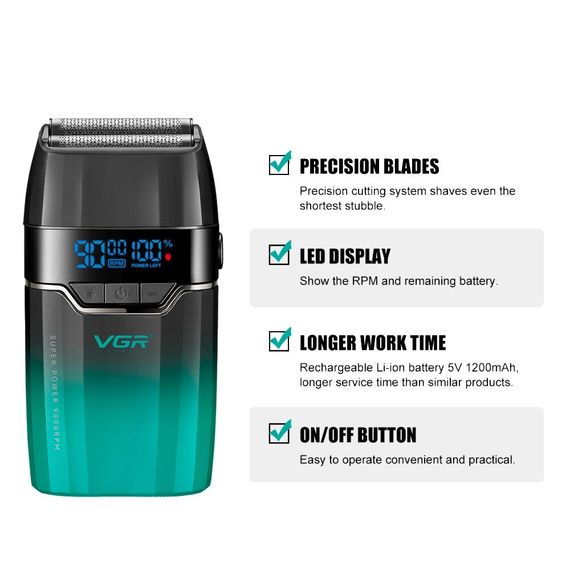 Електробритва VGR V-308 GREEN зелена | Зображення 5