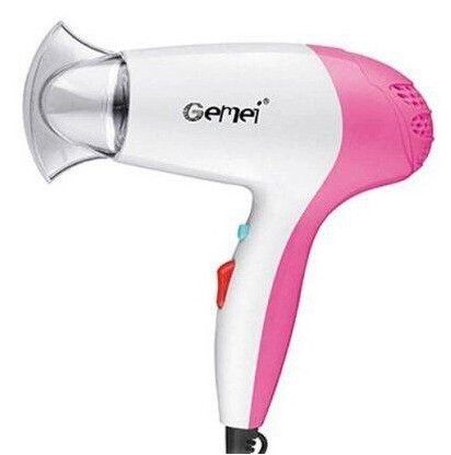 Дорожний фен для сушіння укладання волосся Gemei GM-1709 1000 Вт електрофен Рожевий