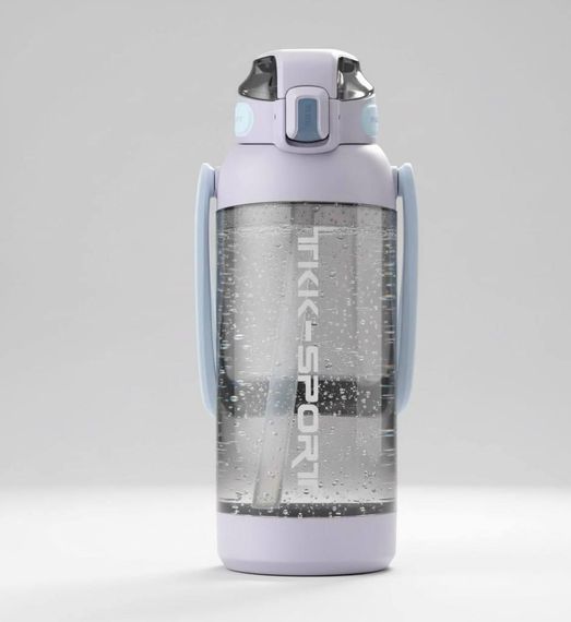 Пляшка TKK 1400 мл — Фіолетова Tritan BPA-free, ударостійка, спортивна з подвійною системою перенесення | Зображення 7