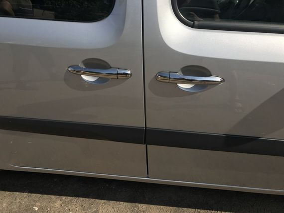 Накладки на ручки (нерж) 4 шт, OmsaLine - Итальянская нержавейка для Renault Kangoo 2008-2020 гг | Зображення 5