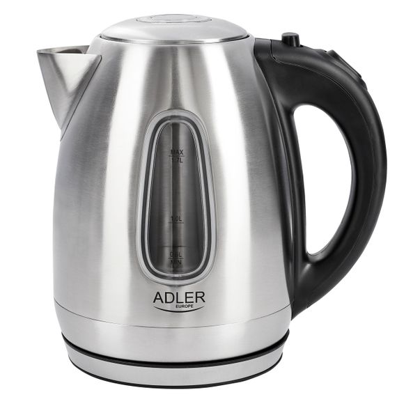 Електрочайник з нержавіючої сталі Adler AD 1223, 1,7 л, 2200 Вт, з підсвіткою